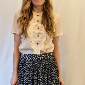 ASOS Scalloped Front Cream Blouse